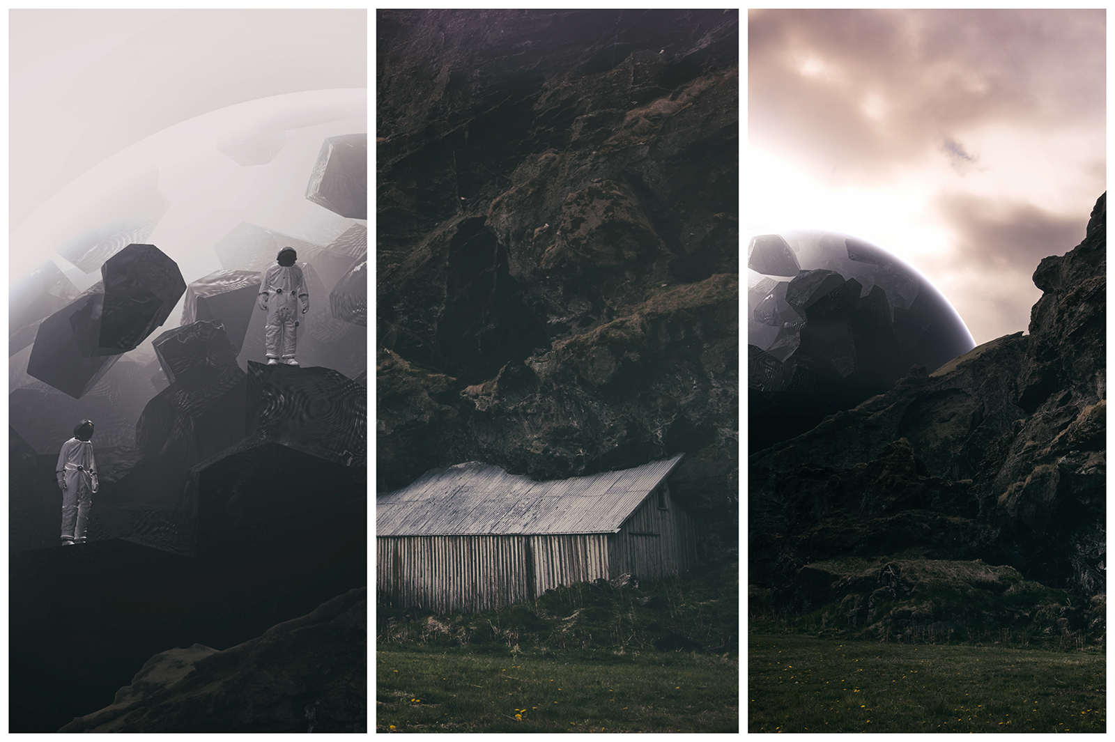 Drangshlíð Rock, Barn Built into Mountain, Iceland, Lost in Iceland, Cinema 4D, C4D, 3D Render, CGI, Scifi, landscape, Nikon D700, 52 Renders