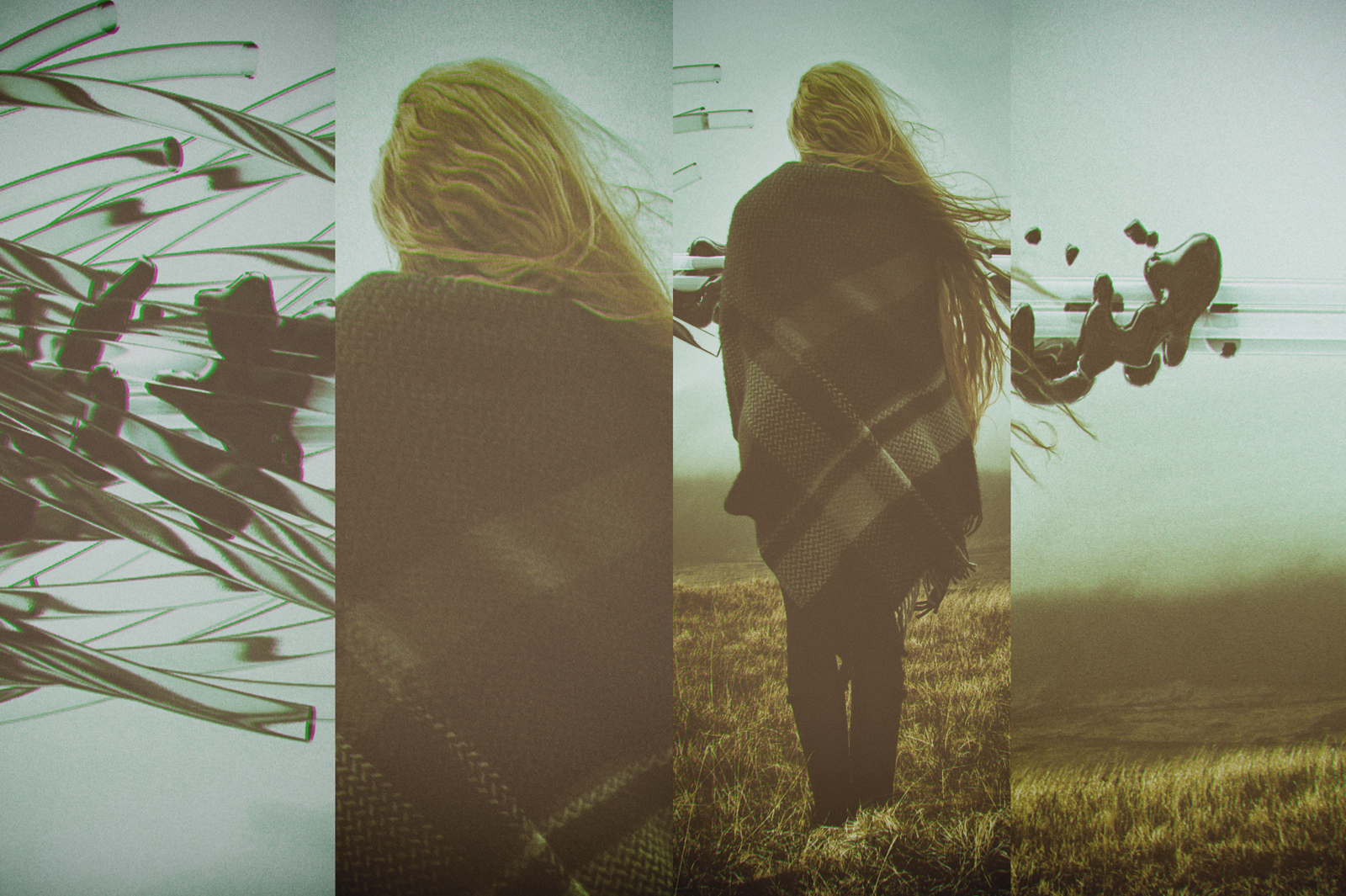 Budir, long blond hair, wind, Cinema 4D, C4D, 3D Render, CGI, Scifi, Iceland, mountains, Nikon D700, 52 Renders